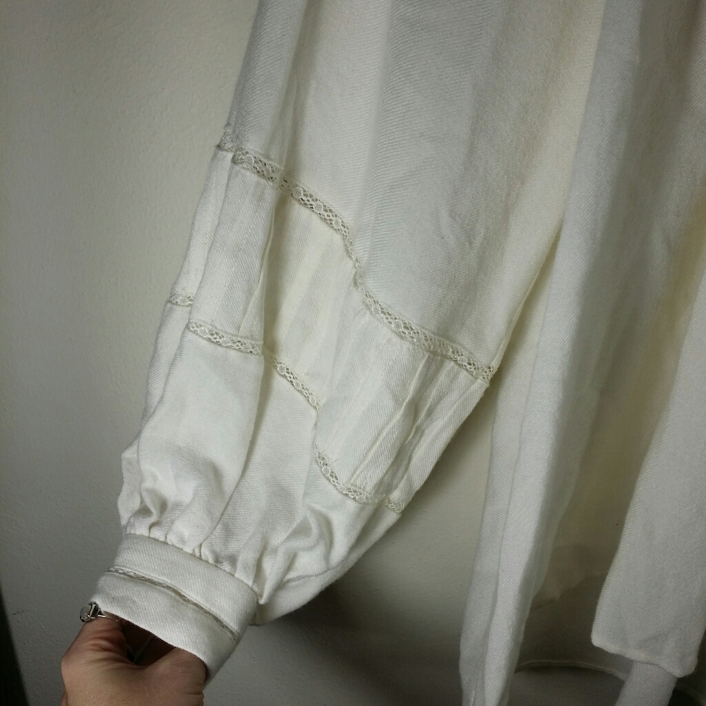 NWT Zara cream high neck balloon sleeve blouse - Picture 5 of 7